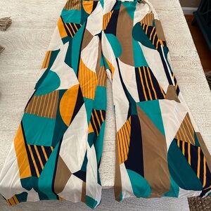Abstract Print High Waist Pants